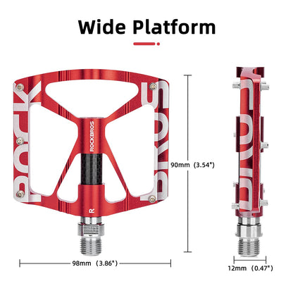 ROCKBROS Mountain Bike Pedals MTB BMX  Pedals CNC Non-Slip Lightweight Aluminum Alloy Bicycle Pedals 9/16"
