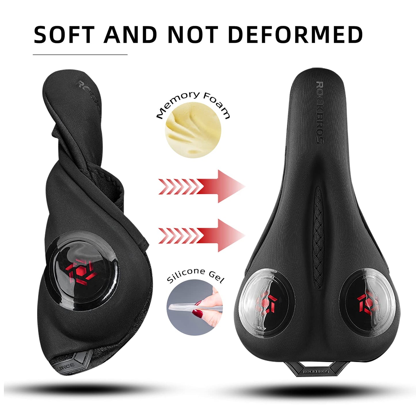 ROCKBROS Gel Bike Seat Cushion Padded Narrow Cover for Peloton Spin Bikes