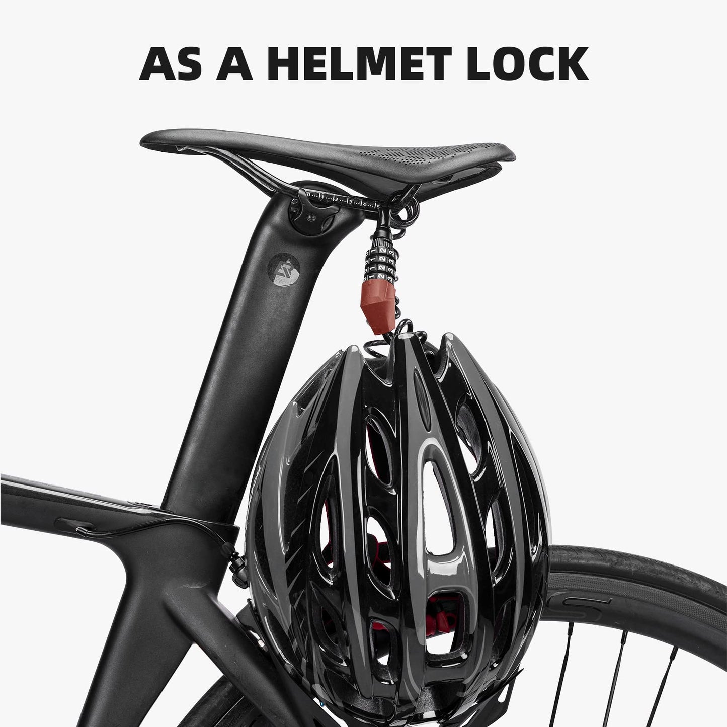 ROCKBROS Lightweight Helmet Lock, Resettable Combination Cable Lock for Bike & Luggage