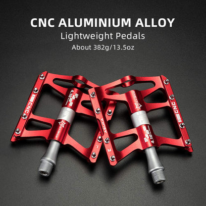 ROCKBROS 4 Bearings Mountain MTB Bike Pedals Platform Flat Aluminum Alloy 9/16"