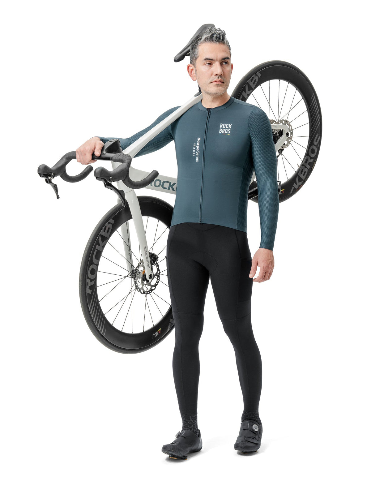 Road To Sky – Men’s Grey Long-Sleeve Cycling Jersey