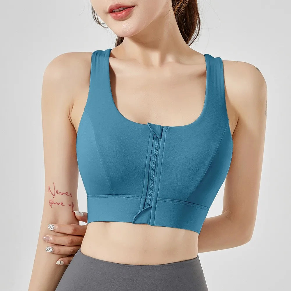 Support Your Workout Front Zipper Sports Bra