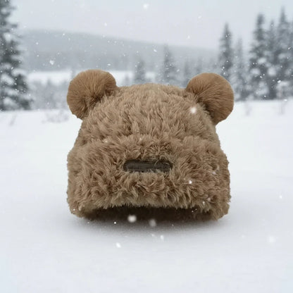 Letter Bear Ears Knitted Woolen Hat – Cute Cat-Ears Beanie for Women