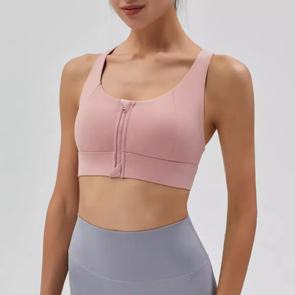 Support Your Workout Front Zipper Sports Bra