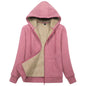 Sherpa-Lined Fleece Zip-Up Hoodie Jacket Women