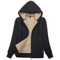 Sherpa-Lined Fleece Zip-Up Hoodie Jacket Women