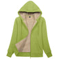 Sherpa-Lined Fleece Zip-Up Hoodie Jacket Women