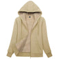 Sherpa-Lined Fleece Zip-Up Hoodie Jacket Women