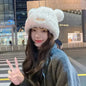 Letter Bear Ears Knitted Woolen Hat – Cute Cat-Ears Beanie for Women