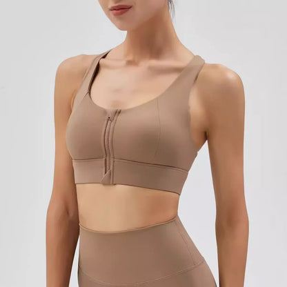 Support Your Workout Front Zipper Sports Bra