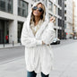 Double Fleece Plush Hooded Cardigan Jacket Women