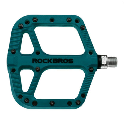 ROCKBROS Mountain Bike Pedals Nylon Composite Bearing 9/16" MTB Bicycle Pedals with Wide Flat Platform