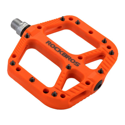 ROCKBROS Mountain Bike Pedals Nylon Composite Bearing 9/16" MTB Bicycle Pedals with Wide Flat Platform