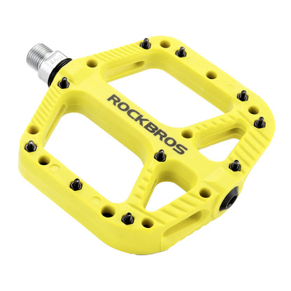 ROCKBROS Mountain Bike Pedals Nylon Composite Bearing 9/16" MTB Bicycle Pedals with Wide Flat Platform