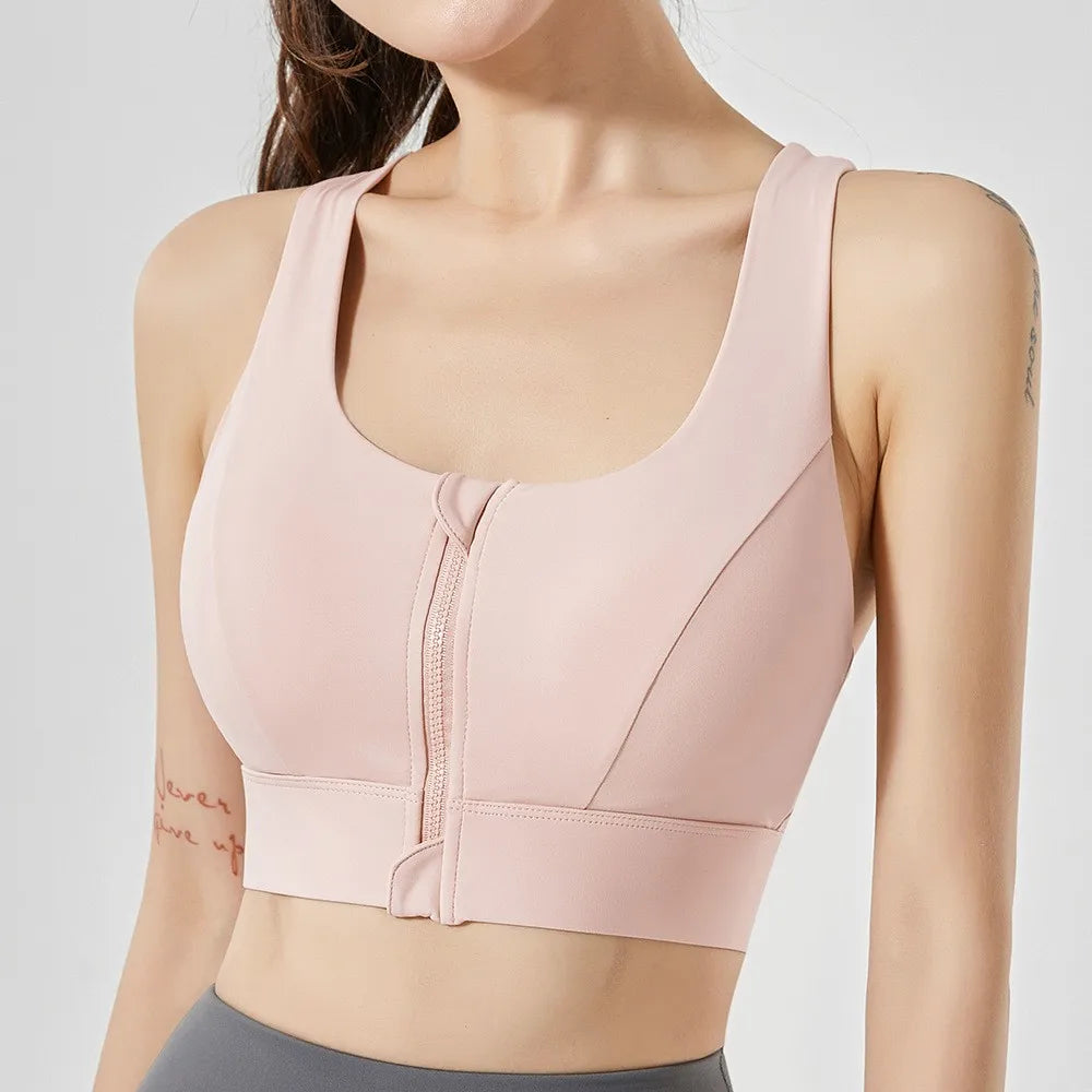 Support Your Workout Front Zipper Sports Bra