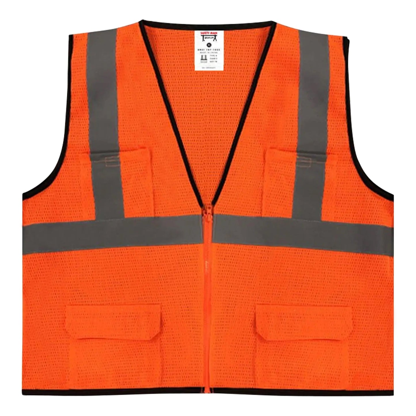 Safety Main 05EAMO Economy Vest, Class 2, All Mesh, Hi-Vis Orange, Pack of 10