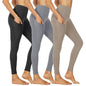 3-Pack High-Waisted Cropped Yoga Pants with Slanted Pockets