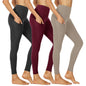 3-Pack High-Waisted Cropped Yoga Pants with Slanted Pockets