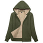 Sherpa-Lined Fleece Zip-Up Hoodie Jacket Women