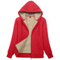 Sherpa-Lined Fleece Zip-Up Hoodie Jacket Women