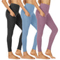 3-Pack High-Waisted Cropped Yoga Pants with Slanted Pockets