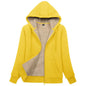Sherpa-Lined Fleece Zip-Up Hoodie Jacket Women