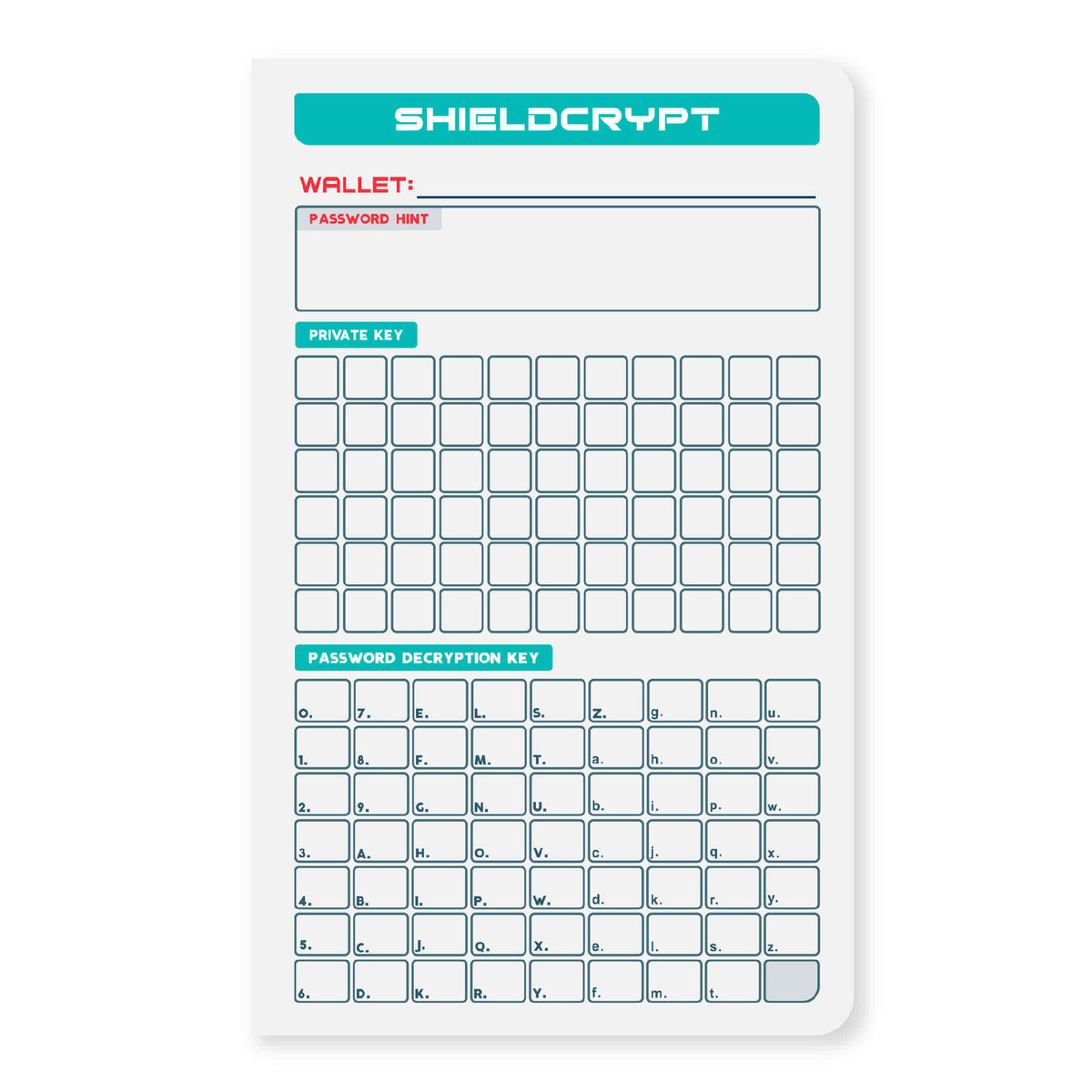 Shieldfolio Stonebook & Ghost Pen - Crypto Seed Phrase Storage Notebook