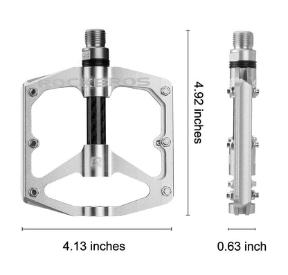 ROCKBROS Mountain MTB Bike Flat 9/16 Lightweight Carbon Fiber Sealed Bearing Pedals