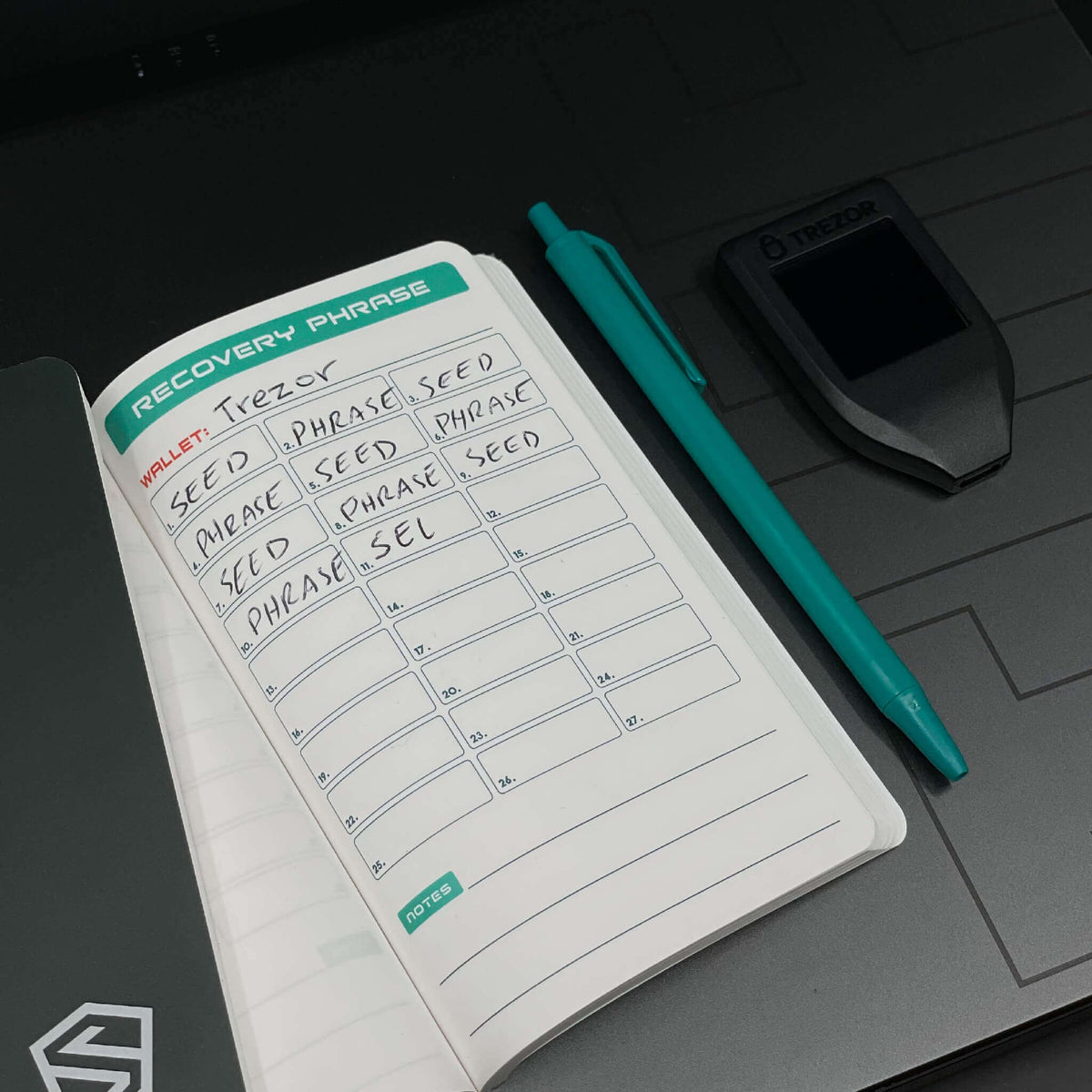 Shieldfolio Stonebook & Ghost Pen - Crypto Seed Phrase Storage Notebook