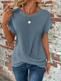 Women’s Textured Cuff Short‑Sleeve Tee