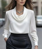 Women’s Elegant Boat Neck Long Sleeve Minimalist Top