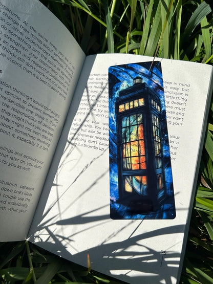 Doctor Tardis Who Bookmark - Handcrafted Unique Tardis Design, Gift for Whovians, Time Traveler Bookmark, Perfect for Sci-Fi Fans