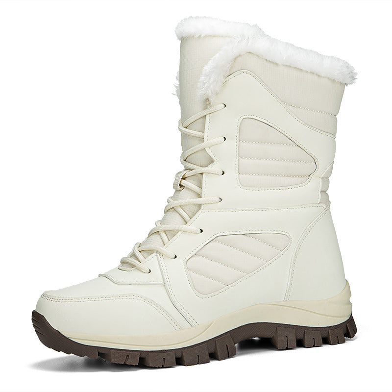Women’s High-Top Winter Snow Boots – Fleece Lined Waterproof Cotton Boots