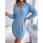 Women’s V-Neck Bodycon Sweater Dress