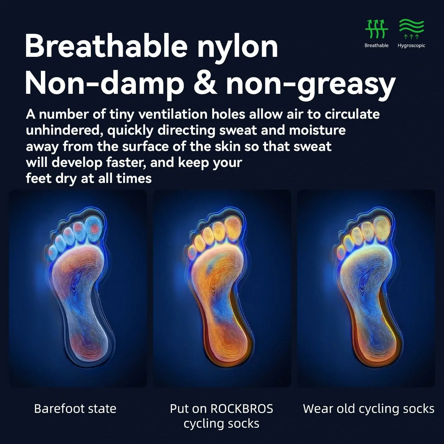 Aerodynamic Cycling Socks with Wear-resistant Hee Wicking Athletic Crew