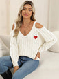 Autumn/Winter Top Deep V Sexy Off Shoulder Loose Hooded Sweater for Women