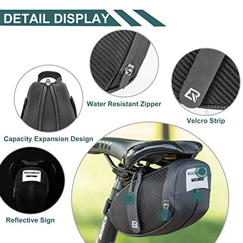 Bike Saddle Bag Strap-on Cycling Wedge Pack 0.75L