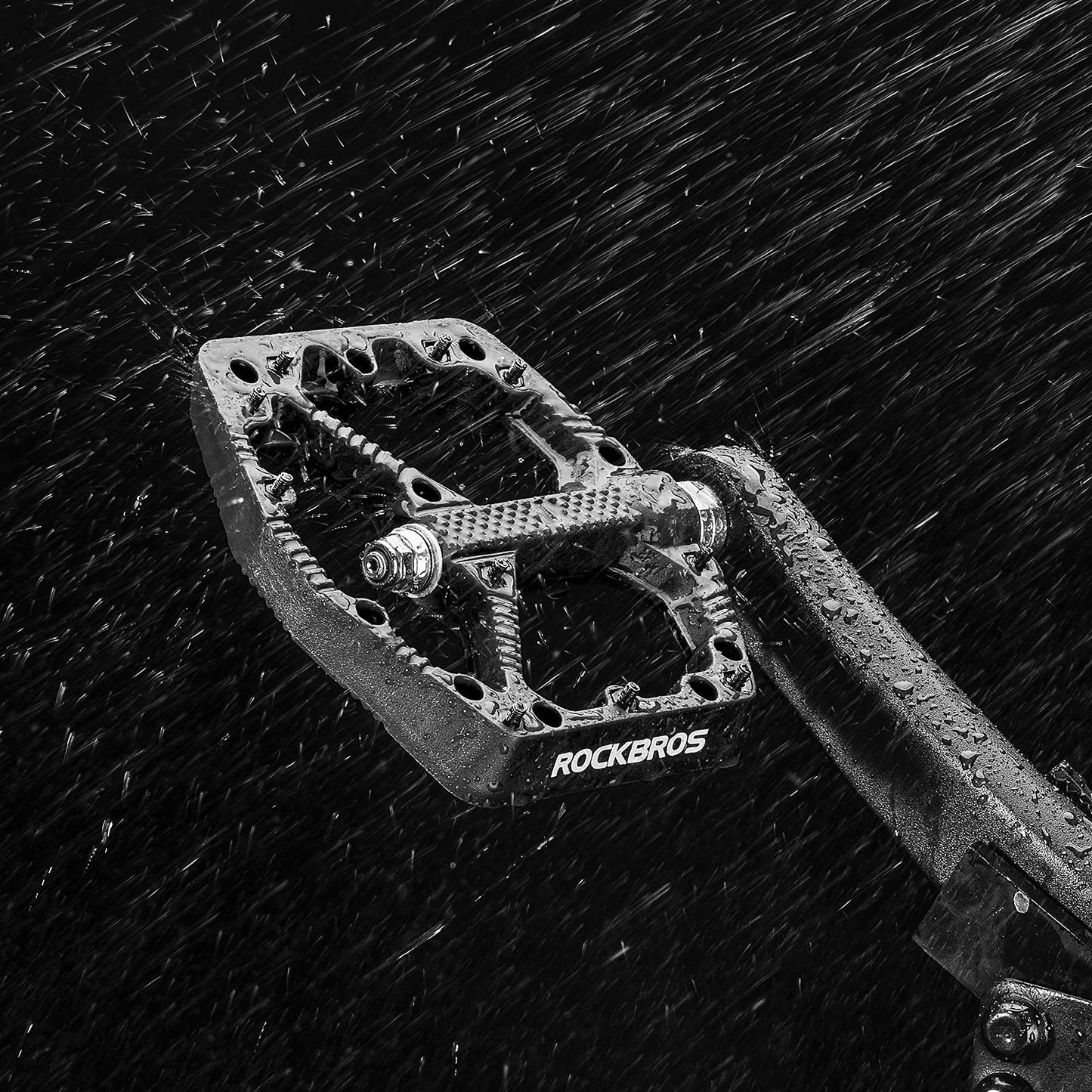 ROCKBROS Mountain Bike Pedals Flat MTB Pedals Nylon Fiber Bicycle Platform Pedals