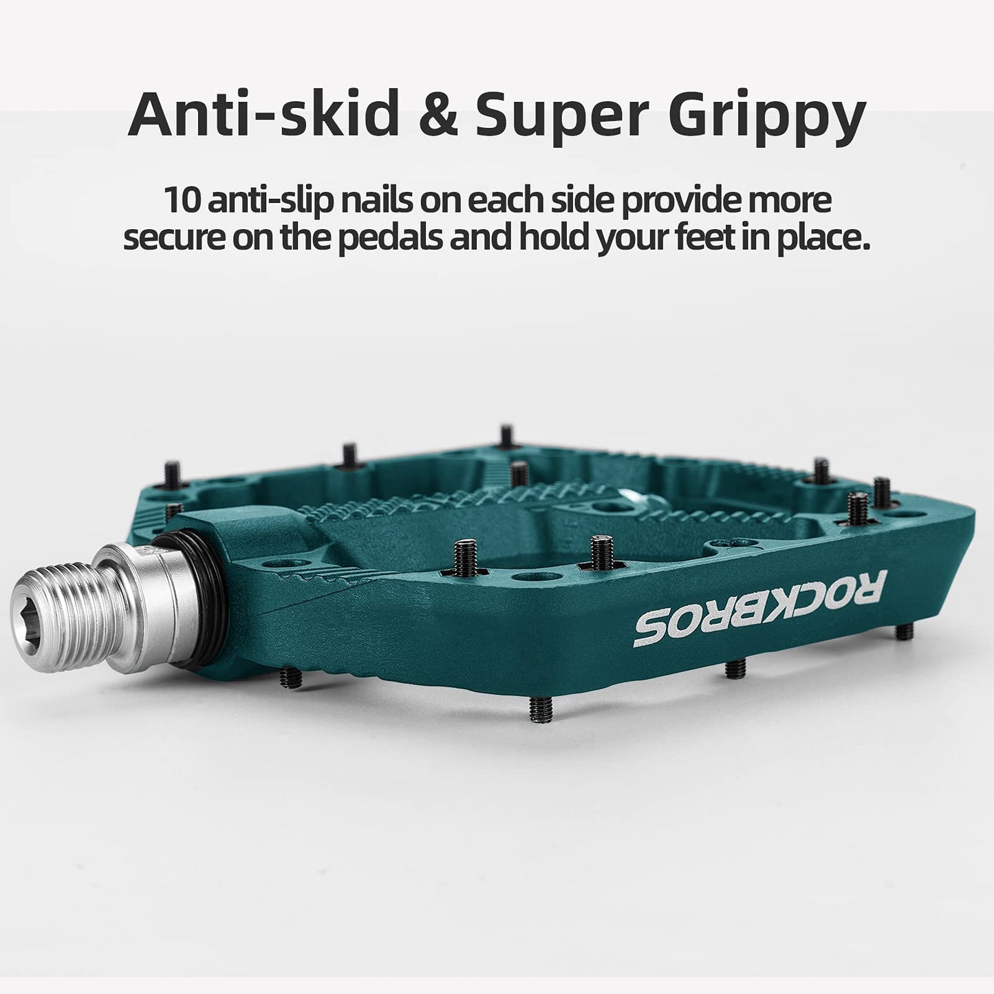 ROCKBROS Mountain Bike Pedals Flat MTB Pedals Nylon Fiber Bicycle Platform Pedals