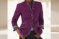 Women’s Color-Block Woolen Jacket – Multi-Button Casual Elegant Coat