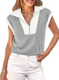 Fisoew Color‑Block Half‑Zip Polo Sweatshirt