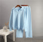 Solid Color Lapel Sweater Set for Women