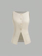 Women’s Minimalist Cinched-Waist Camisole – Single-Breasted Summer Tank
