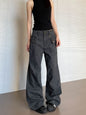 Women’s Straight Leg Slightly Flared Washed Casual Pants