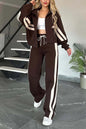 Women’s Y2K Striped Zip-Top Jacket – Retro Track Sports Suit