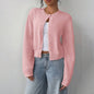 Light Ribbed Button-Up Cardigan