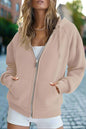 Women’s Zip Up Crop Sweatshirt – Fleece Lined Casual Hoodie