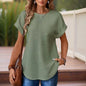 Women’s Textured Cuff Short‑Sleeve Tee