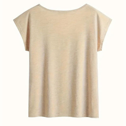 Short Sleeve T-Shirt Floral Heart Print Summer Casual Top