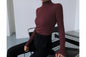 Women’s Tight Fit Crew Neck Knitted Top – Slim Sweater